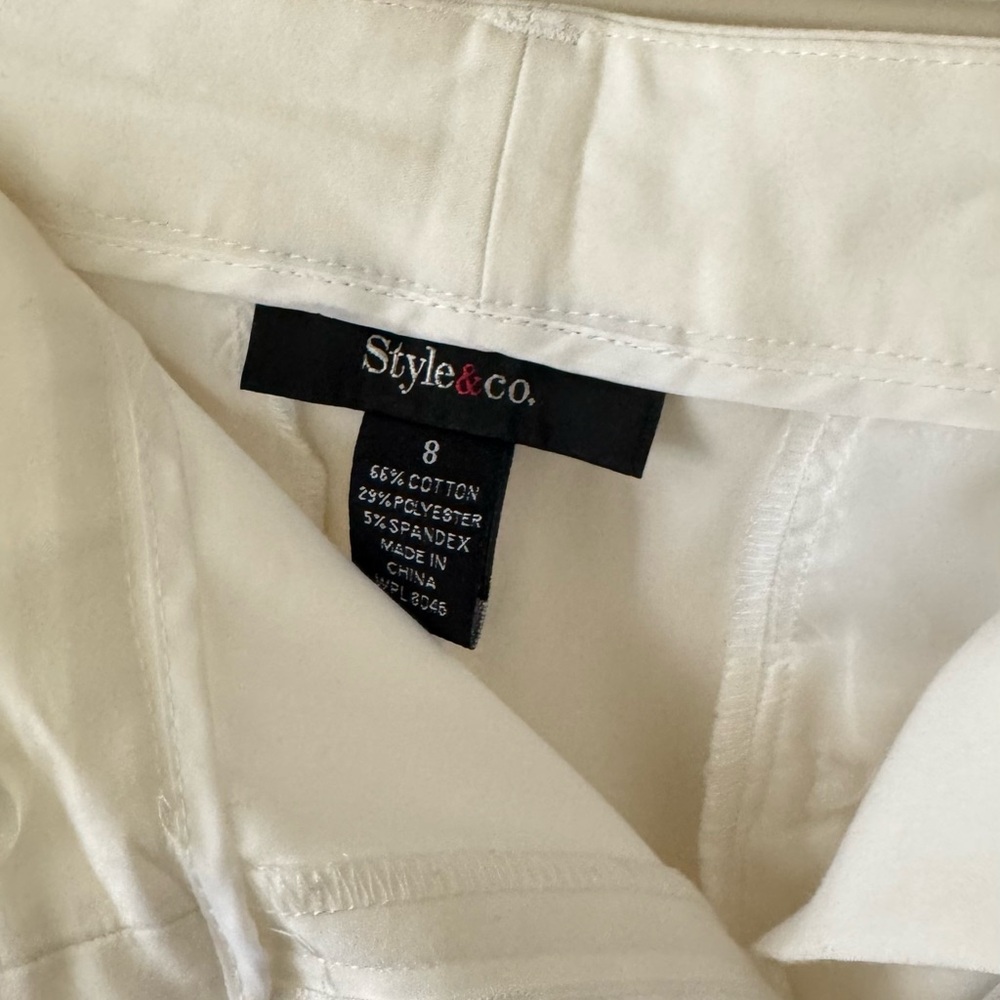 Style & Co. Ivory Button-Up Capri Formal pants